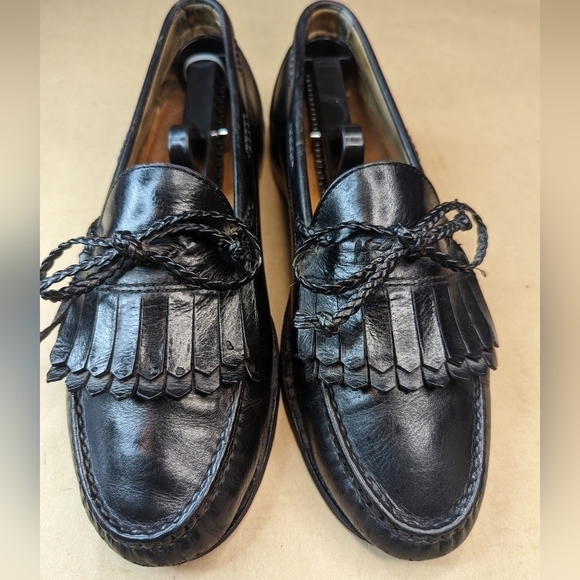 Allen Edmonds "Alton" Double Kiltie Black Leather Loafers. Men's Size 9.5C. Nice - Picture 3 of 11
